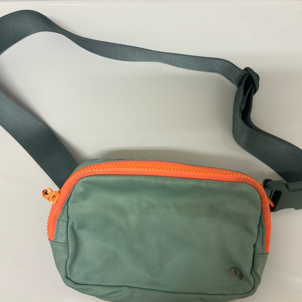 Green and Orange lululemon belt Bag